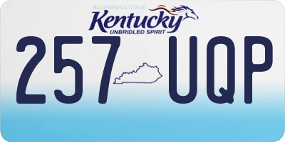 KY license plate 257UQP
