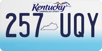 KY license plate 257UQY