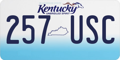 KY license plate 257USC