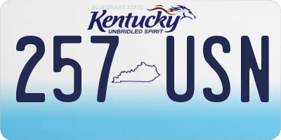 KY license plate 257USN