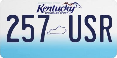 KY license plate 257USR
