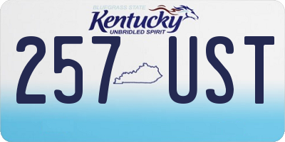 KY license plate 257UST