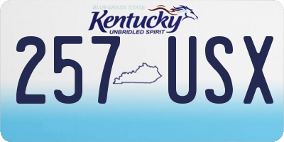 KY license plate 257USX