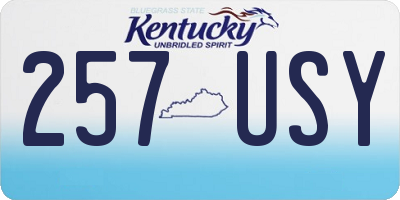 KY license plate 257USY