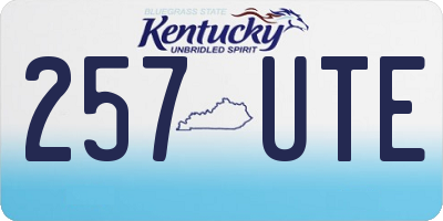 KY license plate 257UTE