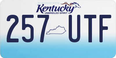 KY license plate 257UTF