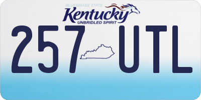 KY license plate 257UTL