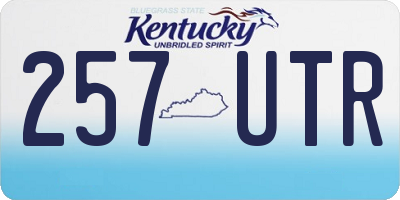 KY license plate 257UTR