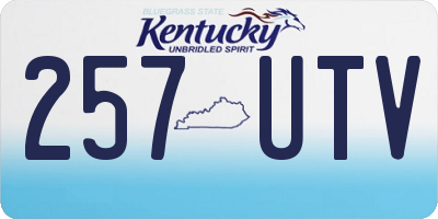 KY license plate 257UTV