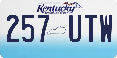 KY license plate 257UTW