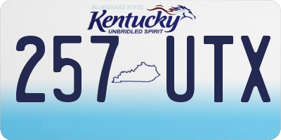 KY license plate 257UTX