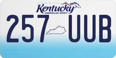 KY license plate 257UUB