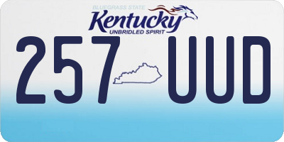 KY license plate 257UUD