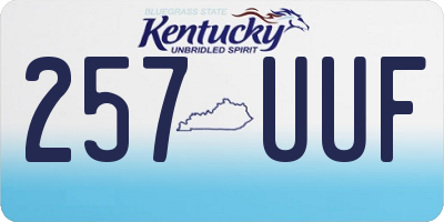 KY license plate 257UUF