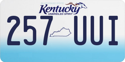 KY license plate 257UUI