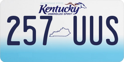 KY license plate 257UUS