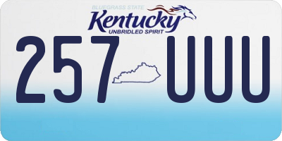 KY license plate 257UUU
