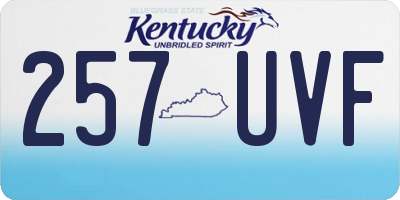 KY license plate 257UVF