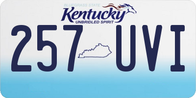 KY license plate 257UVI