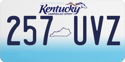 KY license plate 257UVZ