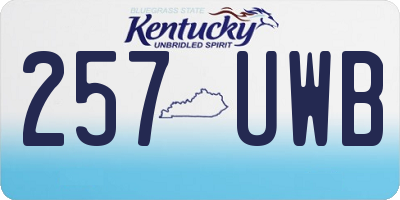 KY license plate 257UWB