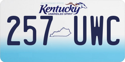 KY license plate 257UWC