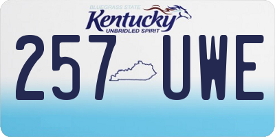 KY license plate 257UWE