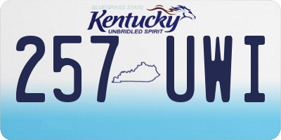 KY license plate 257UWI