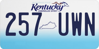 KY license plate 257UWN
