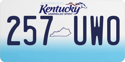 KY license plate 257UWO