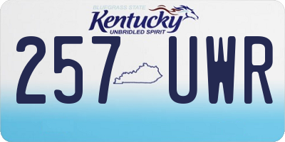 KY license plate 257UWR