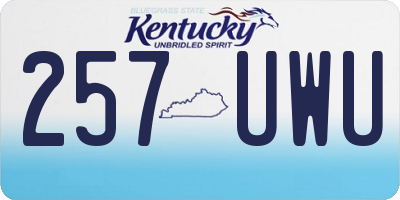 KY license plate 257UWU