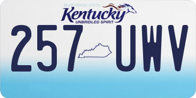 KY license plate 257UWV
