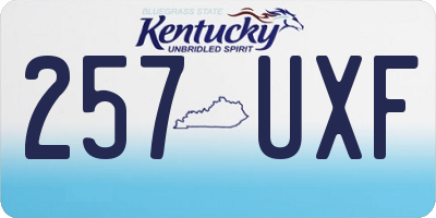 KY license plate 257UXF