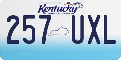 KY license plate 257UXL