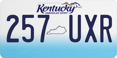 KY license plate 257UXR