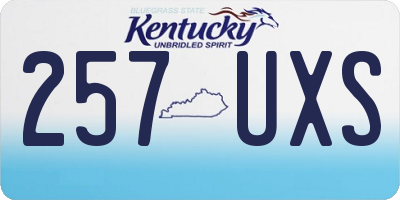 KY license plate 257UXS