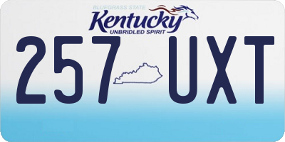 KY license plate 257UXT