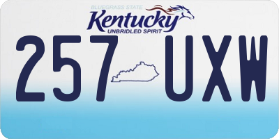 KY license plate 257UXW