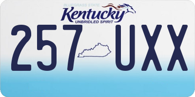KY license plate 257UXX