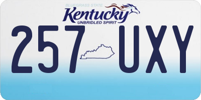 KY license plate 257UXY