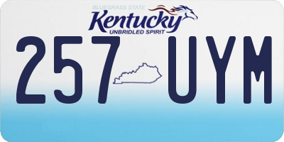 KY license plate 257UYM