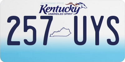KY license plate 257UYS