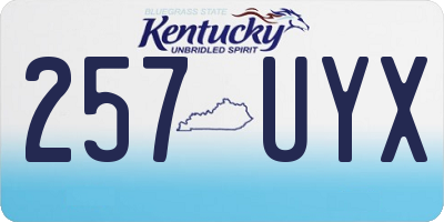 KY license plate 257UYX