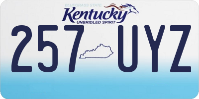 KY license plate 257UYZ