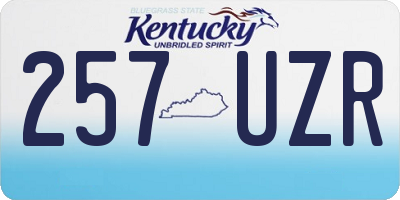 KY license plate 257UZR