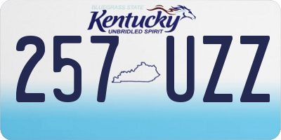 KY license plate 257UZZ