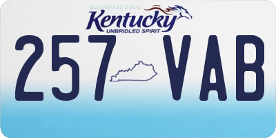 KY license plate 257VAB