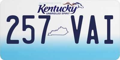 KY license plate 257VAI