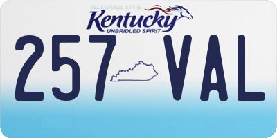 KY license plate 257VAL